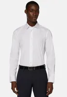 Camisa Blanca De Algodón Elástico Corte Slim