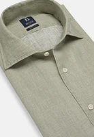 Camisa Verde Militar de Lino Regular Fit