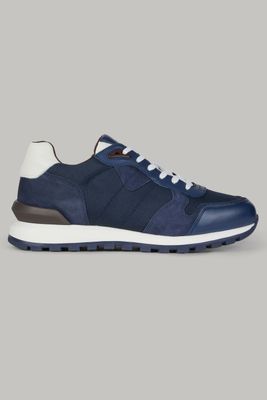 Sneakers coloris naturel en tissu technique et cuir