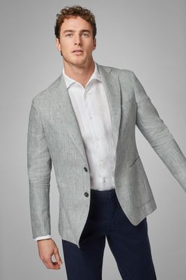 Blazer Gris Clair Capri En Laine Lin