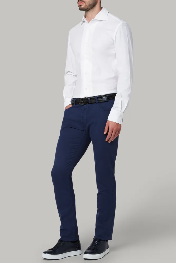 Pantalón Con 5 Bolsillos De Algodón Gabardina Regular Fit De Tencel