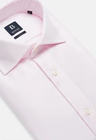 Camisa Rosa De Algodón Dobby Slim Fit