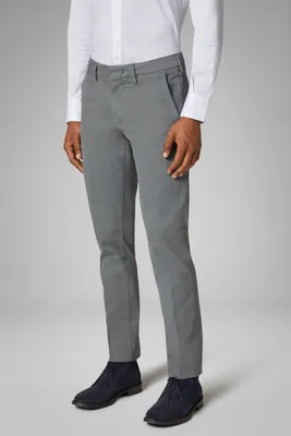 Pantalon En Tricotine De Coton Stretch Coupe Ajustée