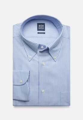 Chemise à rayures bleu clair en coton oxford regular fit