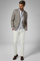 Blazer Bleu Bari En Jersey De Laine Et Coton
