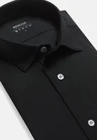 Camisa Negra De Nailón Elástico Slim