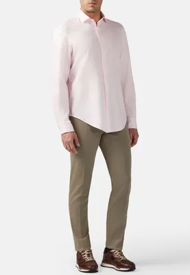 Casual shirt kaki linen regular fit