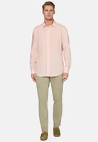 Camisa Rosa de Tencel y Lino Regular Fit