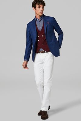 Blazer Bleu Roma En Laine