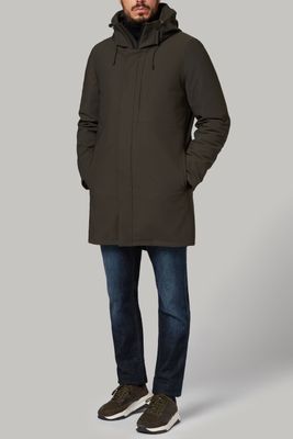 Parka en tissu technique rembourrée de plumes