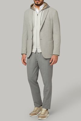 Blazer Gris Bari En Jersey De Coton Crêpe