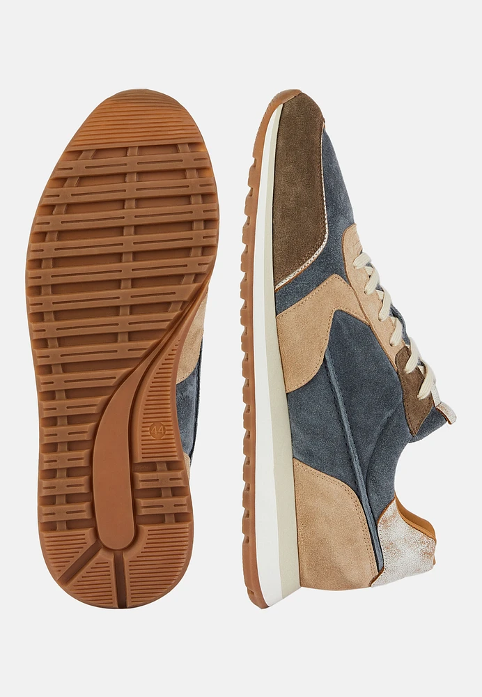 Zapatillas De Ante Celestes y Beige