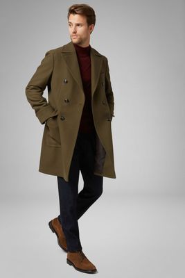Manteau Croisé En Tissu De Laine