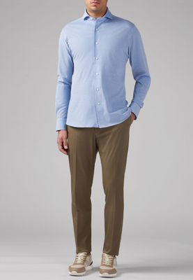 Polo shirt piquet light blue cotton regular fit
