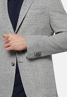 Americana Gris Jaspeado De Lino Algodón B Jersey