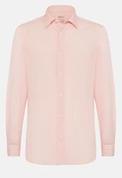 Camisa Rosa de Tencel y Lino Regular Fit