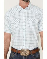 Moonshine Spirit Men's River Delta Small Plaid Short Sleeve Pearl Snap Western Shirt