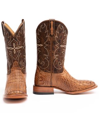 Cody James Men's Burnished Caiman Exotic Boots - Wide Square Toe