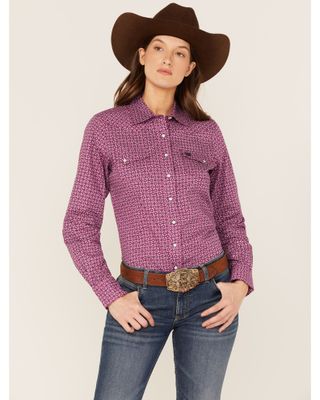 Cinch Women's Geo Print Long Sleeve Snap Western Shirt