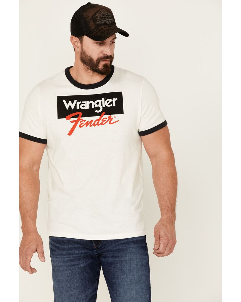 Wrangler Fender Men's Logo Graphic Ringer T-Shirt | Alexandria Mall