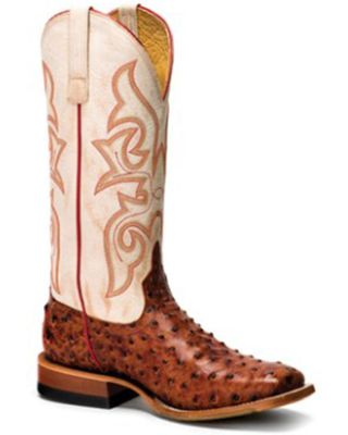 Horse Power Men's Bleached Bone Western Boots - Broad Square Toe
