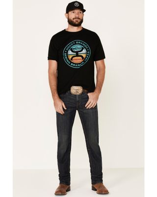 HOOey Men's Black Sunset Guadalupe Logo Graphic T-Shirt
