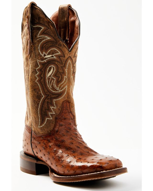 Dan Post Women's Exotic Full-Quill Ostrich Western Boots - Broad Square Toe