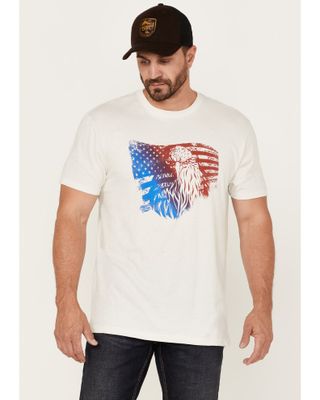 Moonshine Spirit Men's Blender Eagle Flag Graphic Short Sleeve T-Shirt
