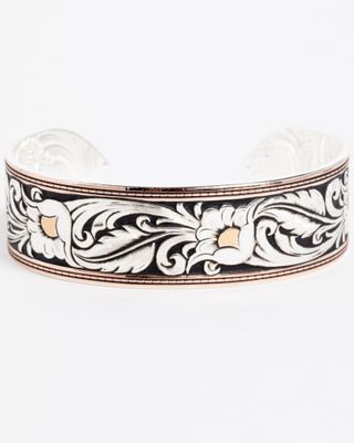 Montana Silversmiths Tri-Colored Floral Cuff Bracelet