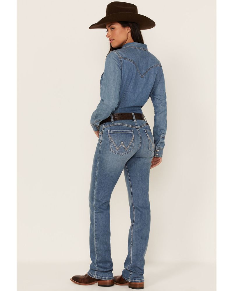 Wrangler Women's Light Wash Low Rise Shiloh Bootcut Ultimate Riding Jeans
