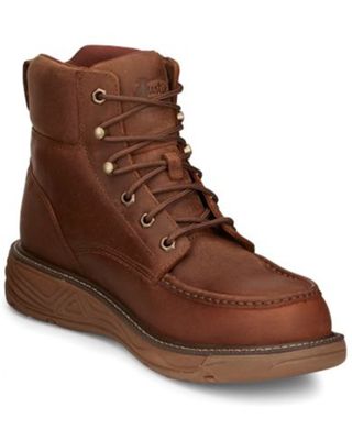Justin Men's Rush Waterproof 6" Lace-Up Wedge Work Boots - Composite Toe