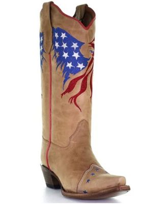 Circle G Women's Eagle Flag Embroidery Western Boots - Snip Toe