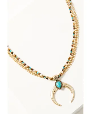 Shyanne Women's Golden Hour Crescent Three-Strand Necklace