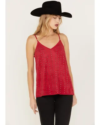 Vocal Women's Studded Faux Suede Cami Top
