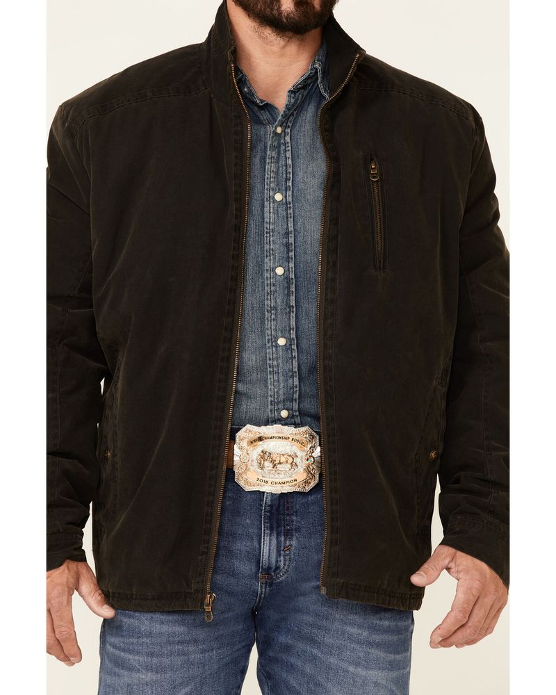Cripple Creek Men's Coffee Brown Enzyme Washed Storm-Flap Concealed Carry Jacket