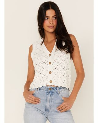 Cleo + Wolf Women's Cropped Sweater Knit Vest