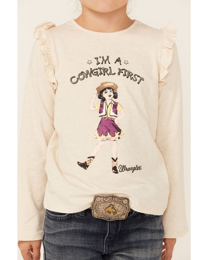 Wrangler Girls' Cowgirl First Long Sleeve T-Shirt