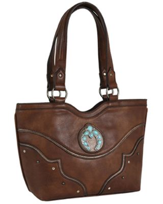 Justin Women's Brown Squash Blossom Concho Concealed Carry Tote