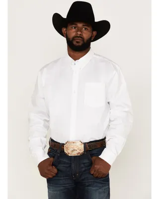 RANK 45® Men's Basic Twill Long Sleeve Button-Down Western Shirt - Big