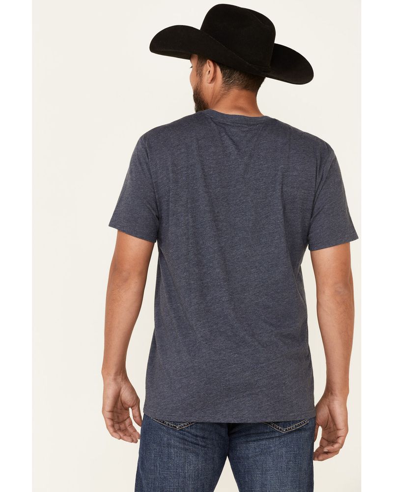 Wrangler Men's Heather Navy Cowboys & Bullets Graphic Short Sleeve T-Shirt