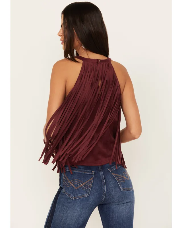 Rue21 Magenta Rhinestone Fringe Tank