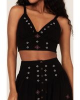Shyanne Women's Embroidered Corset Crop Top