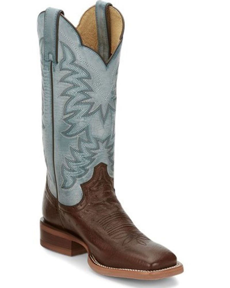 women's exotic square toe boots