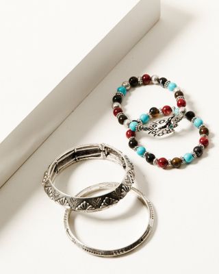 Shyanne Women's 4-Piece Dakota Silver & Mixed-Bead Bracelet Set