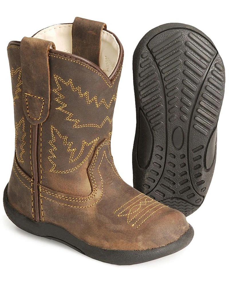 Old West Toddler Boys' Crazy Horse Boots - Round Toe