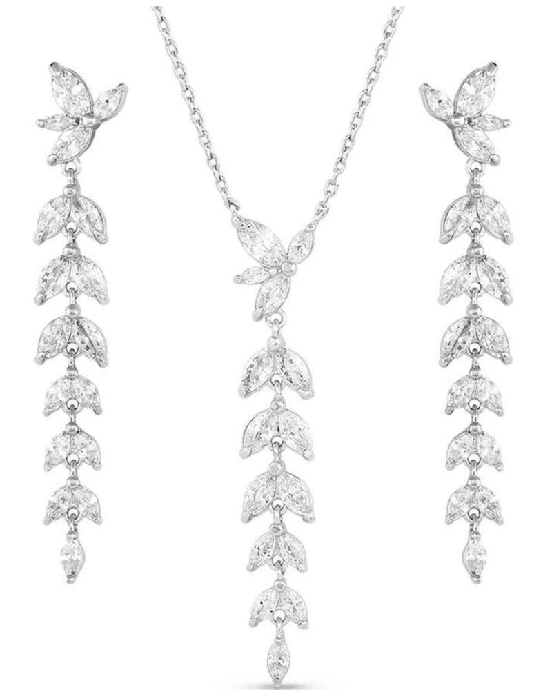 Montana Silversmiths Women's Woodbine Falls Crystal Jewelry Earrings & Necklace Set