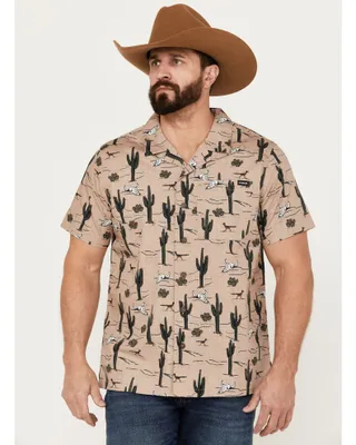 Cinch Men's Camp Tumbleweed Cactus Skull Short Sleeve Button-Down Western Shirt