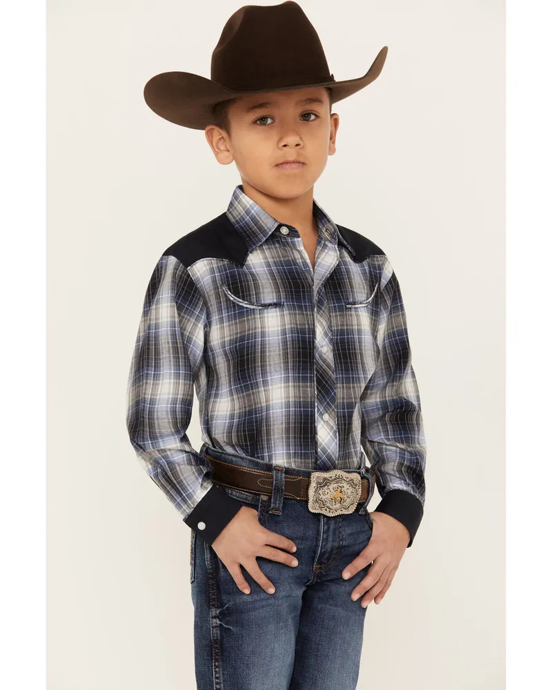 Boys Western Pearl Snap Long Sleeve Shirt