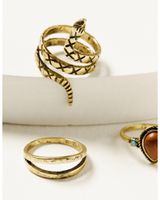 Shyanne Women's 3-piece Gold Snake Ring Set