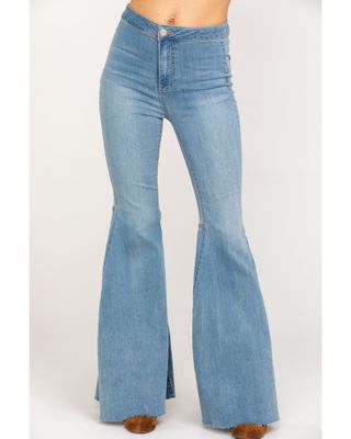 Free People Women's Light Wash High-Rise Just Float On Flare Jeans
